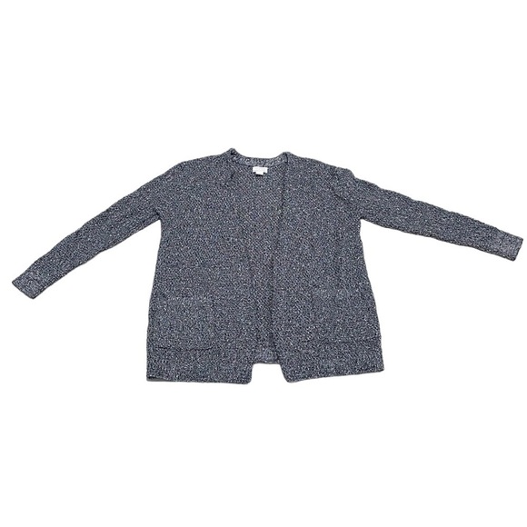 Caslon Cardigan Sweater Open Front Knit Gray Variegated Size X Small XS - Picture 4 of 16